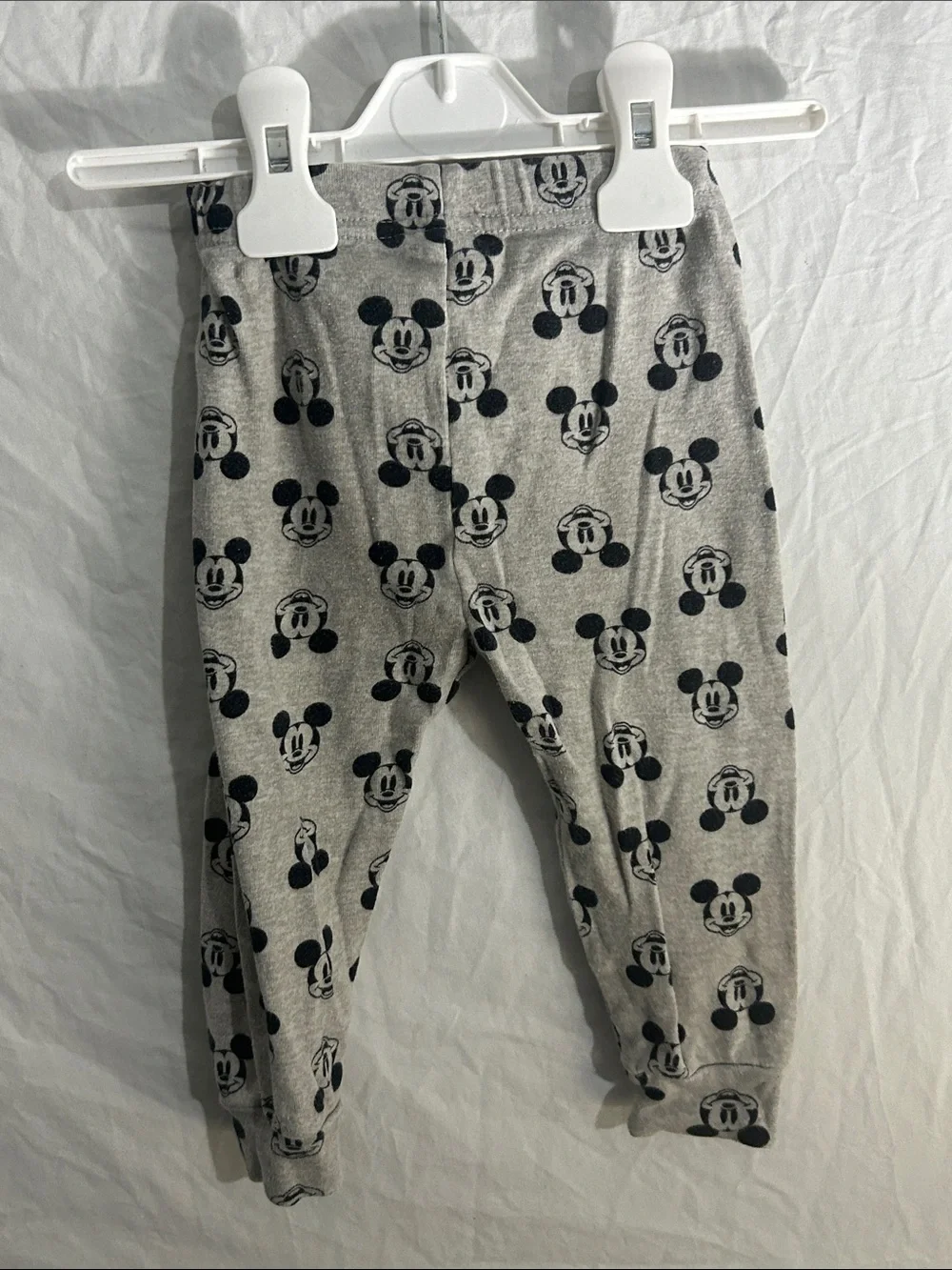 Disney Grey Mickey Mouse Print Pajama Bottoms 24 MO